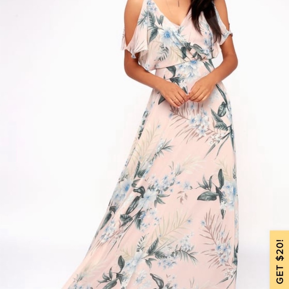 Lulus romantic blush and floral dress